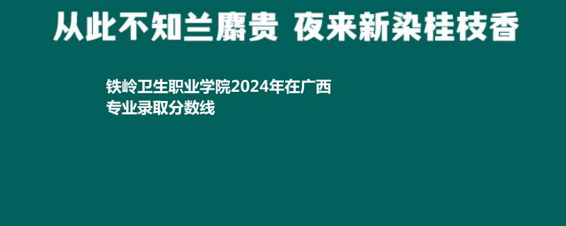 鐵嶺衛(wèi)生職業(yè)學院2024年在廣西專業(yè)錄取分數(shù)線