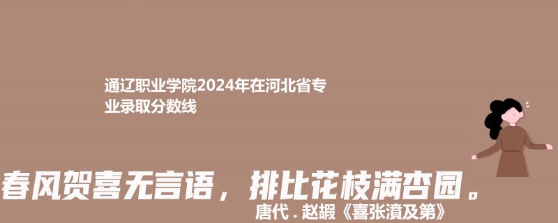 通遼職業(yè)學院2024年在河北省專業(yè)錄取分數(shù)線