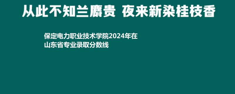 保定電力職業(yè)技術(shù)學(xué)院2024年在山東專業(yè)錄取分?jǐn)?shù)線